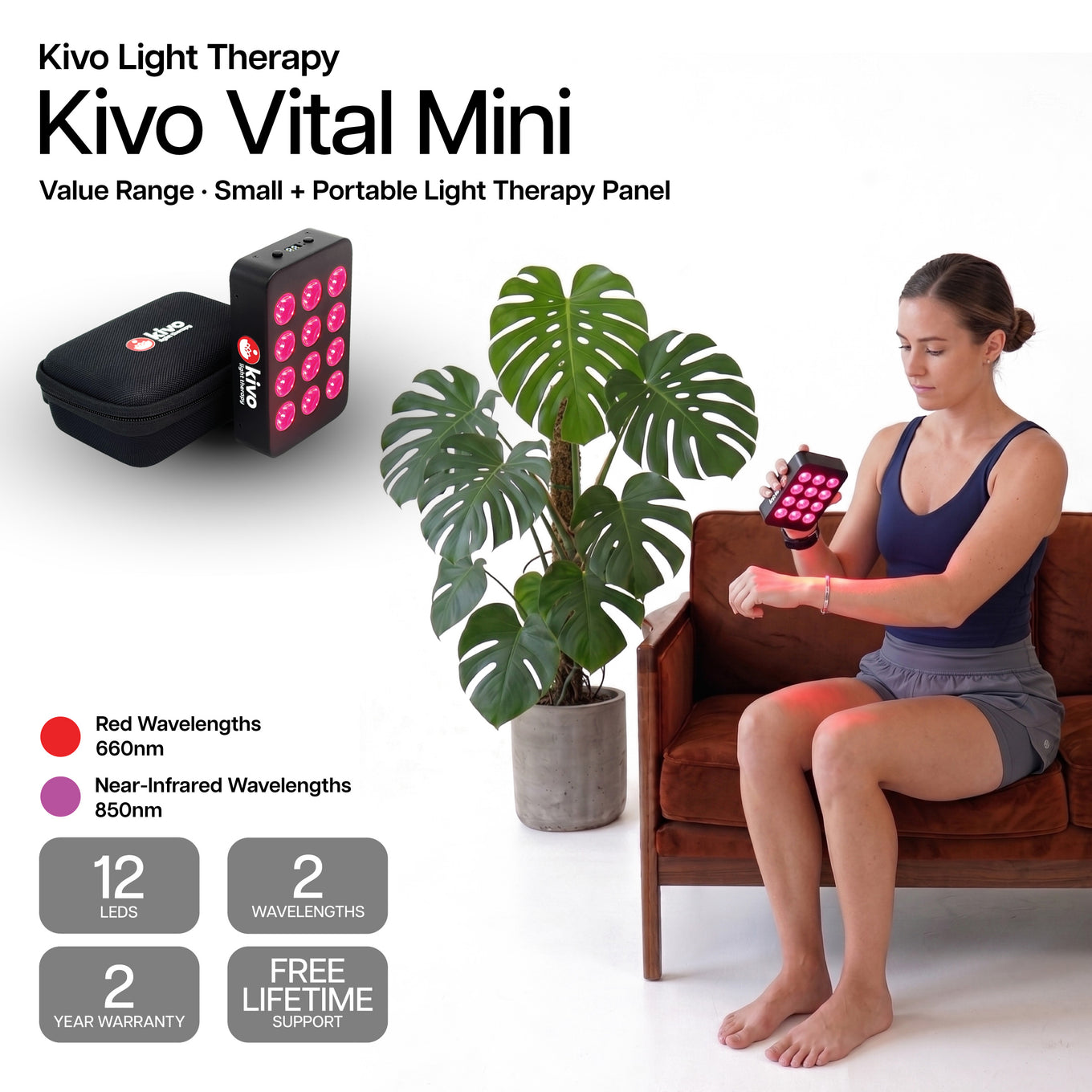What is the best small red light therapy panel - it's a Kivo Vital Mini portable red light therapy device