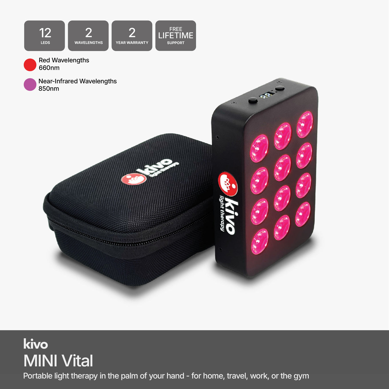 What is the best small red light therapy panel - it's a Kivo Vital Mini portable red light therapy device