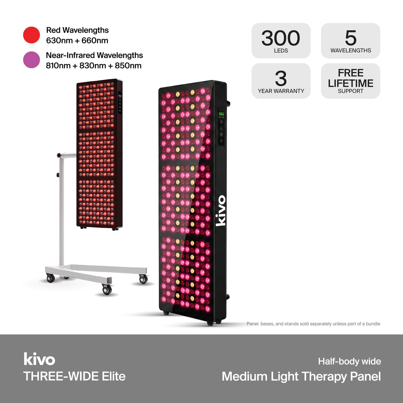 The mid-range best in class wide half-body sized red light therapy panel