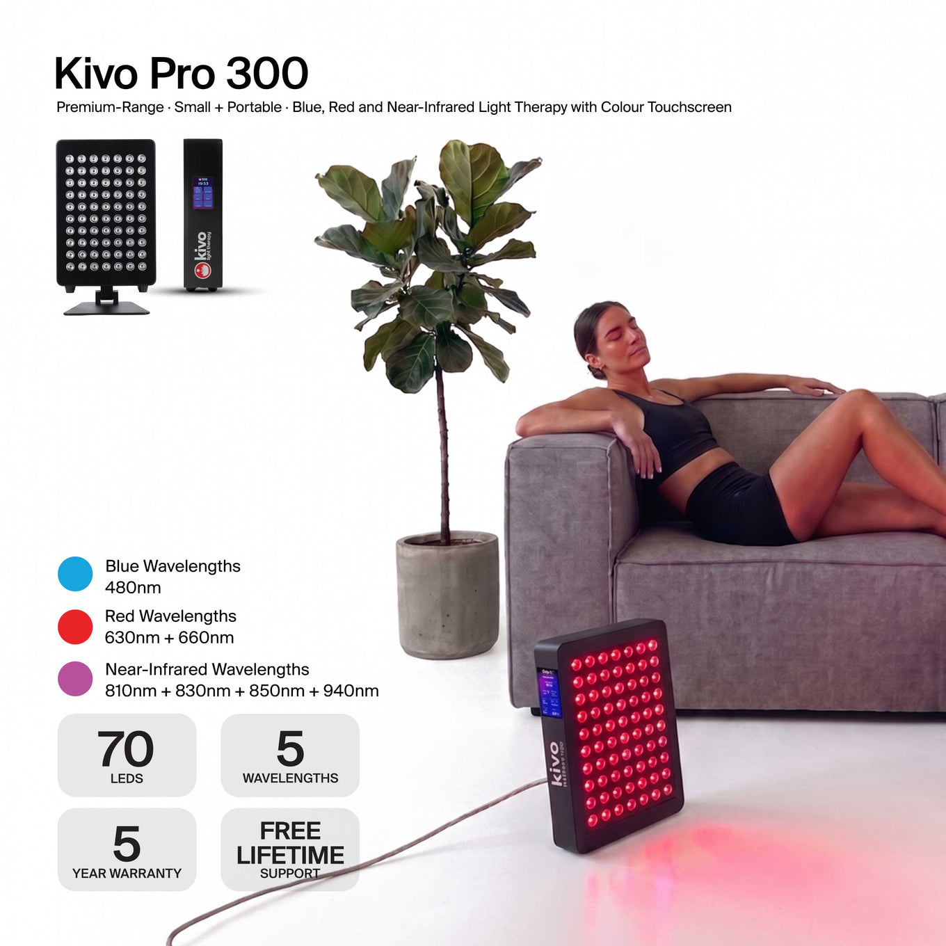 the best small panel with blue red near infrared light therapy for acne anti-aging wrinkles spots