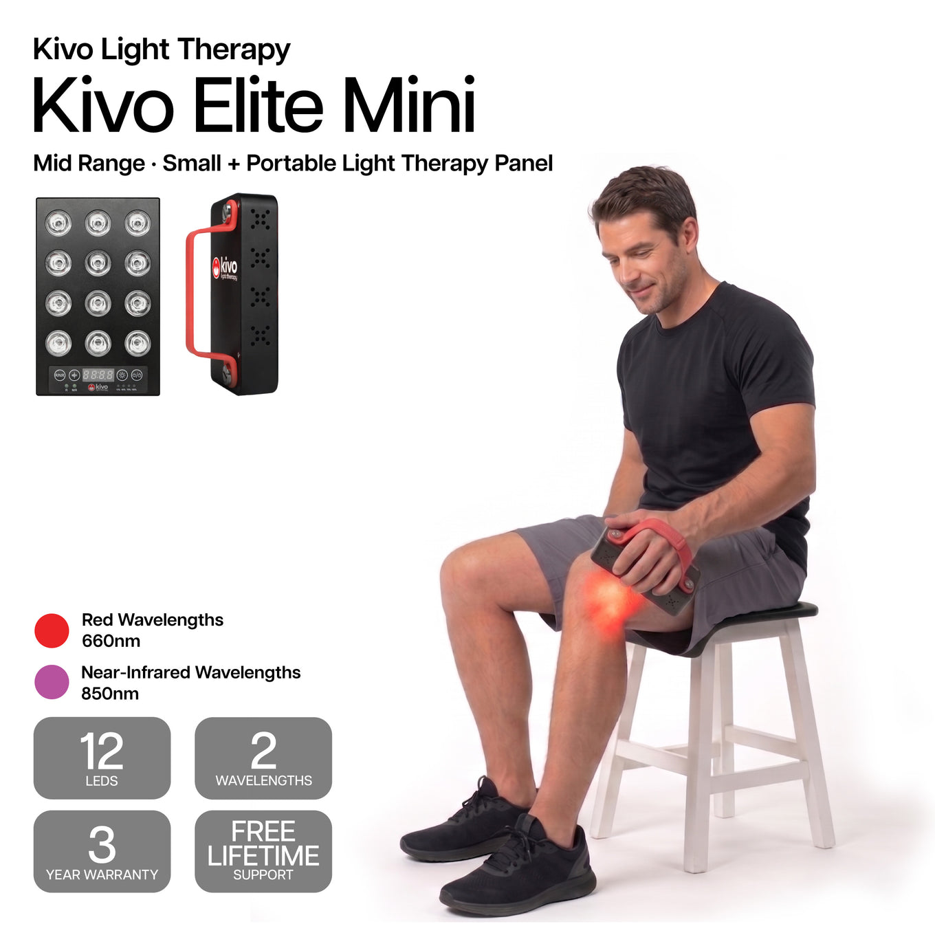 Kivo Elite Mini - The best small handheld mini featuring red and near infrared, brightness, battery operated and more