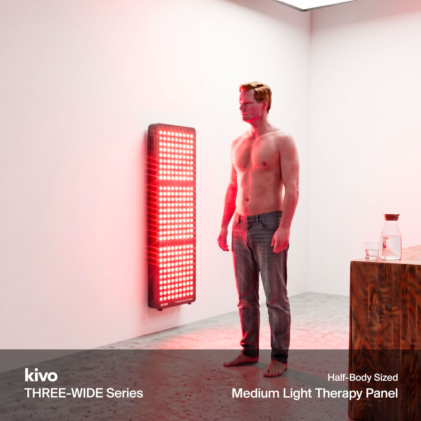 Half body wide red light therapy panel