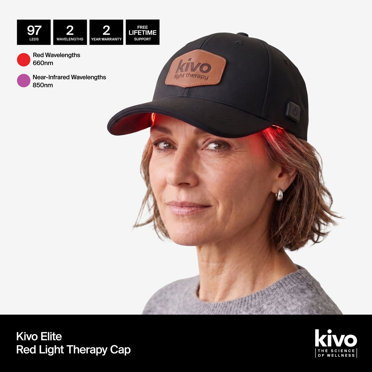 Kivo Red Light Therapy Cap for men or women to help with hair and scalp issues