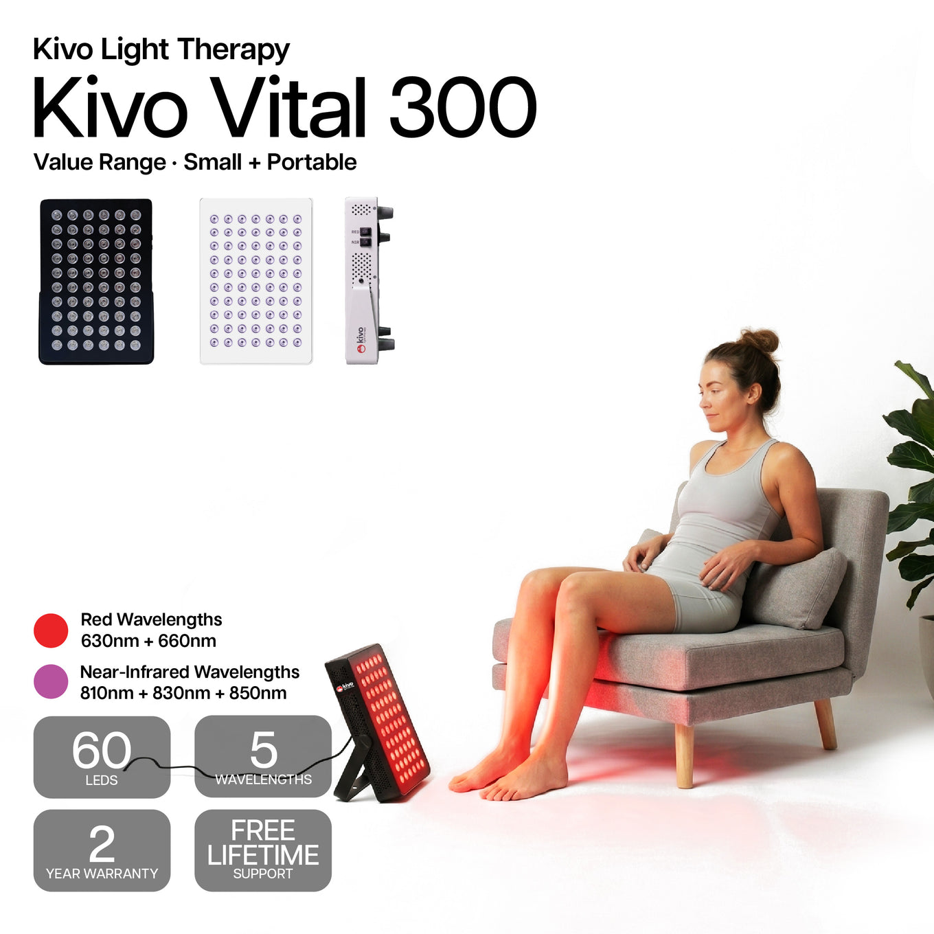 Kivo Vital 300 Essential Red light and near infrared panel great value discount best