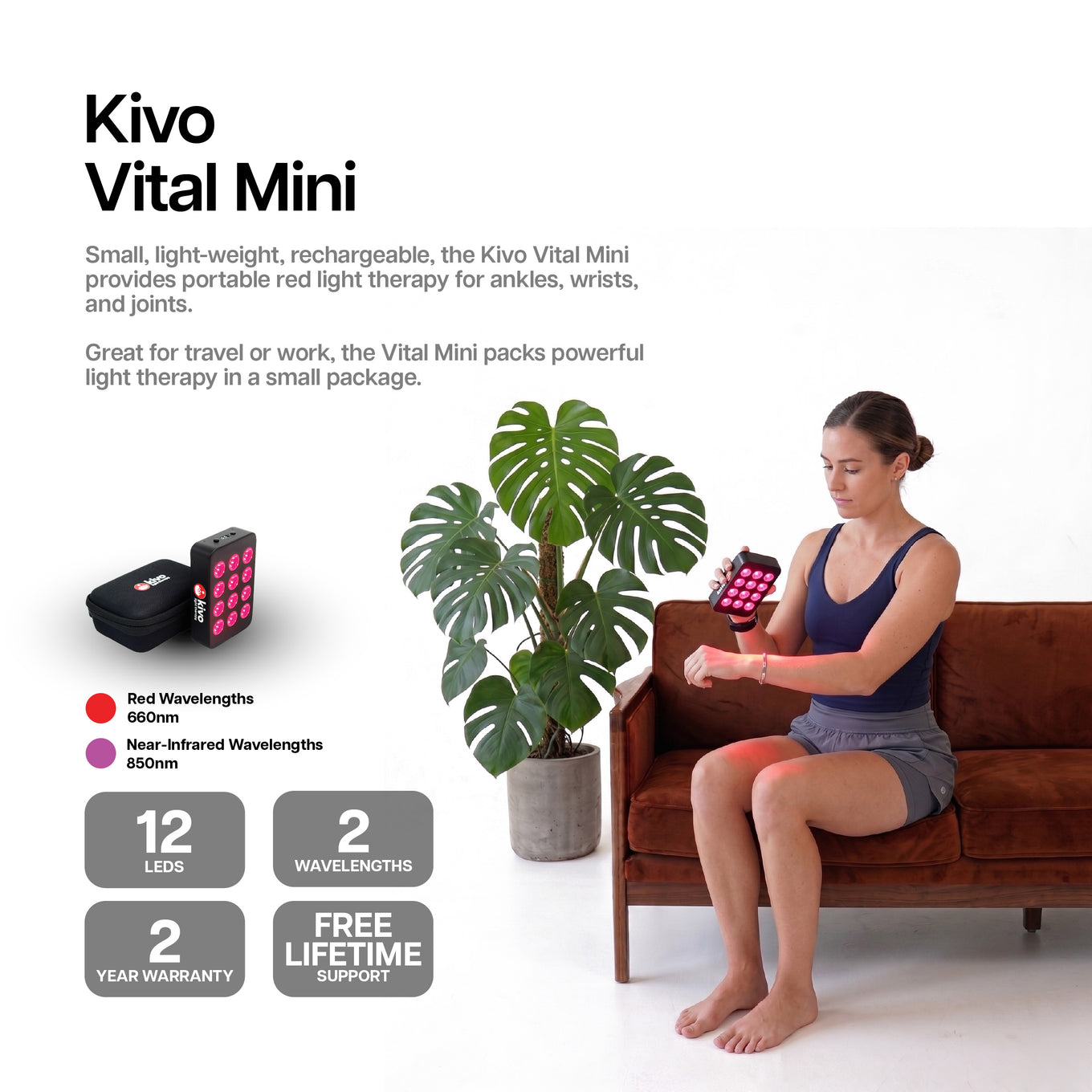 What is the best small red light therapy panel - it's a Kivo Vital Mini portable red light therapy device
