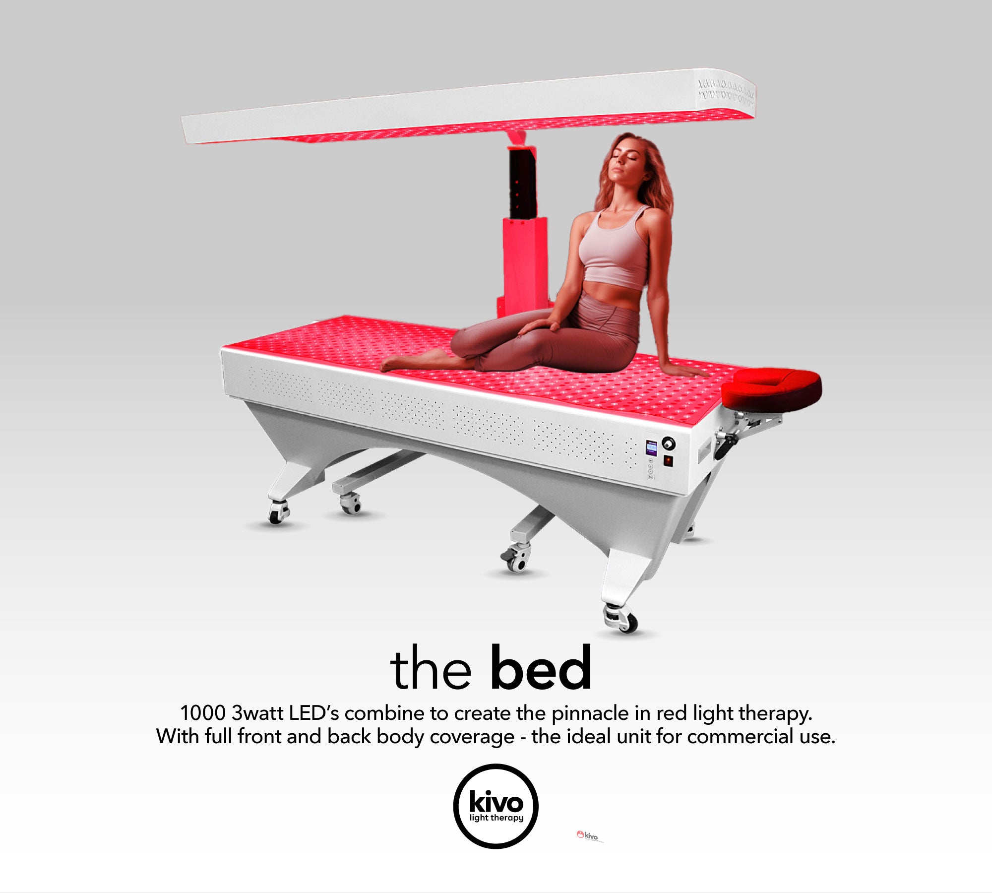 Kivo Bed: Red Light Therapy front & back bed red light therapy from Kivo