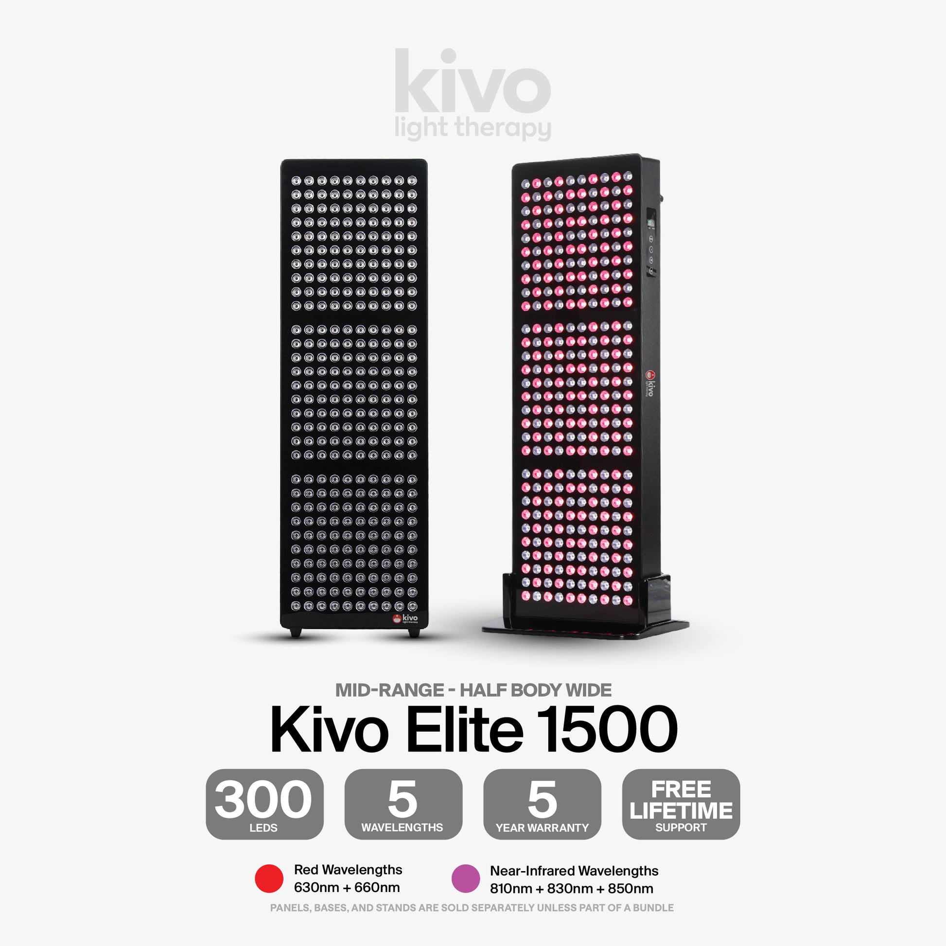 The mid-range best in class wide half-body sized red light therapy panel