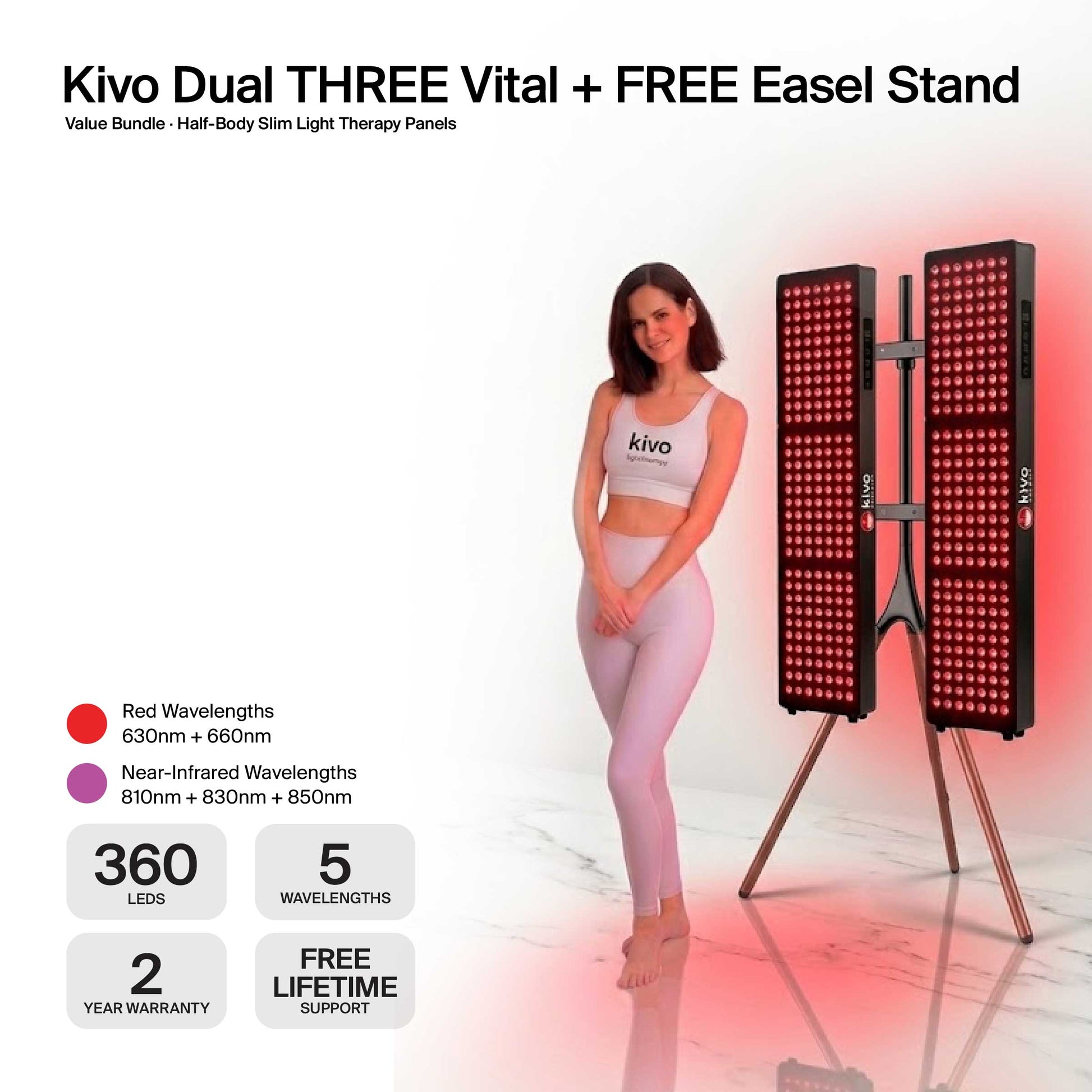 Kivo THREE Vital Series Panels with a FREE Easel Stand