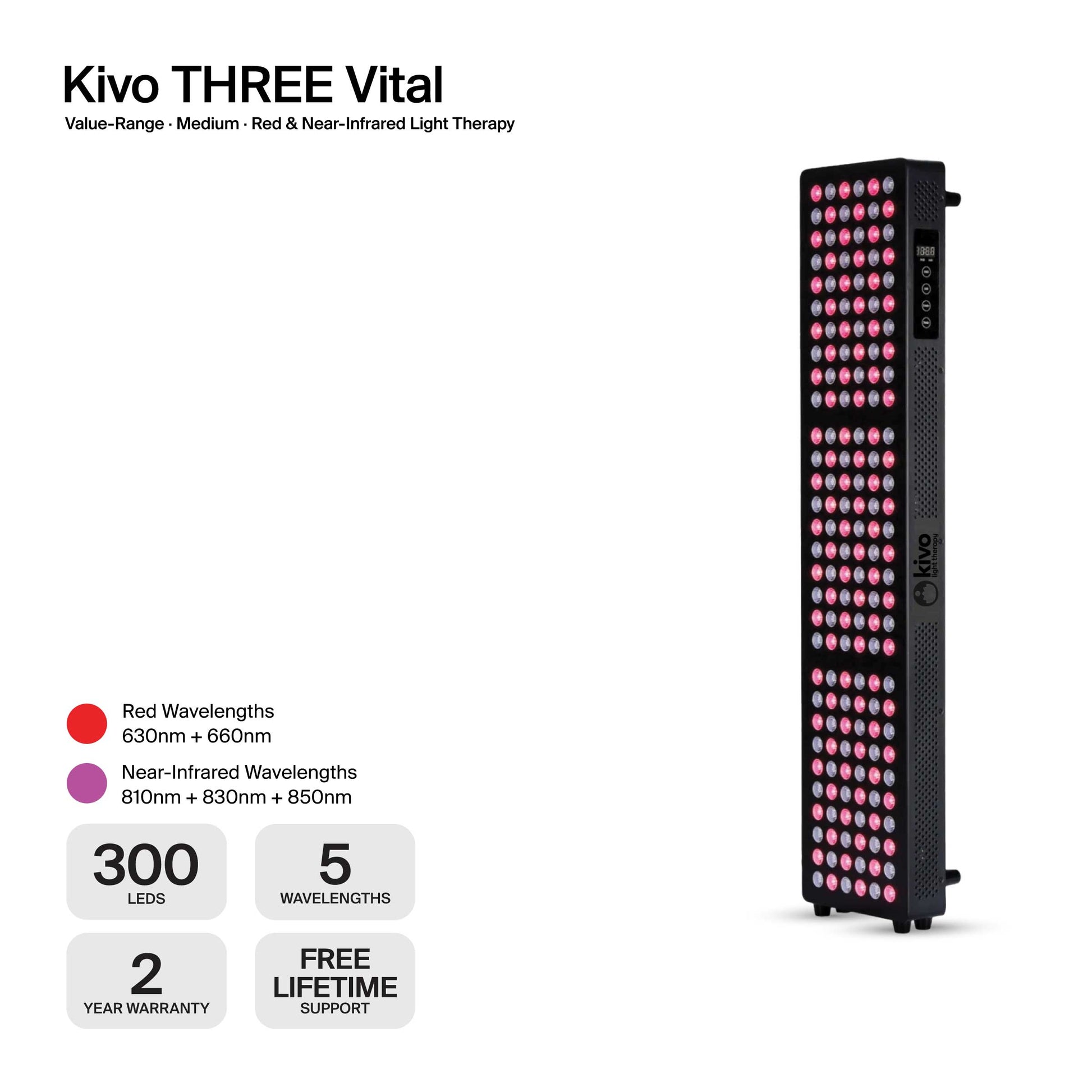 three series vital red near-infrared light therapy panel