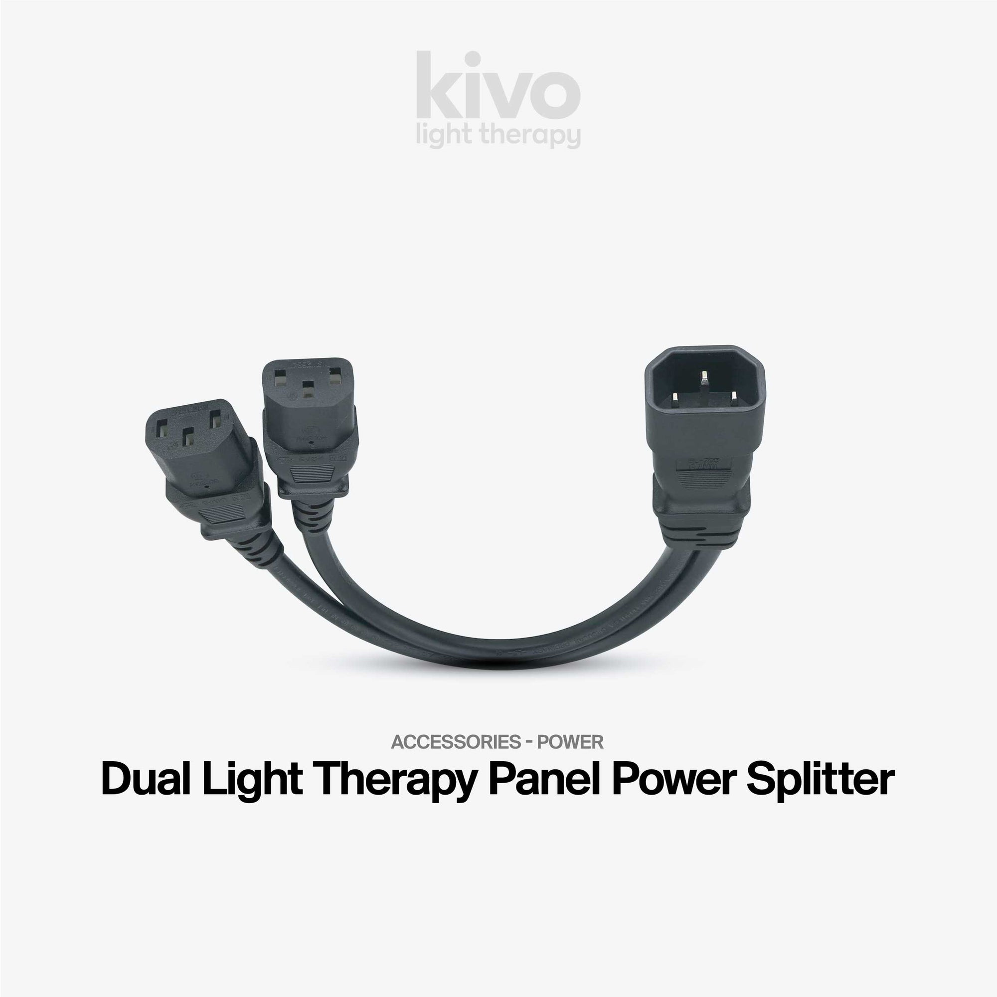 Power cable Y splitter - connect 2 light therapy panels to one cable