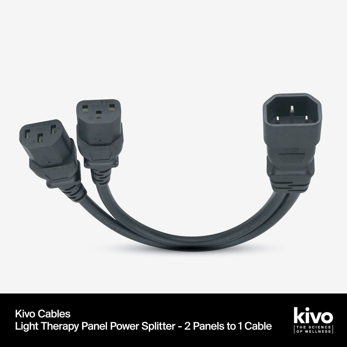 Power cable Y splitter - connect 2 light therapy panels to one cable
