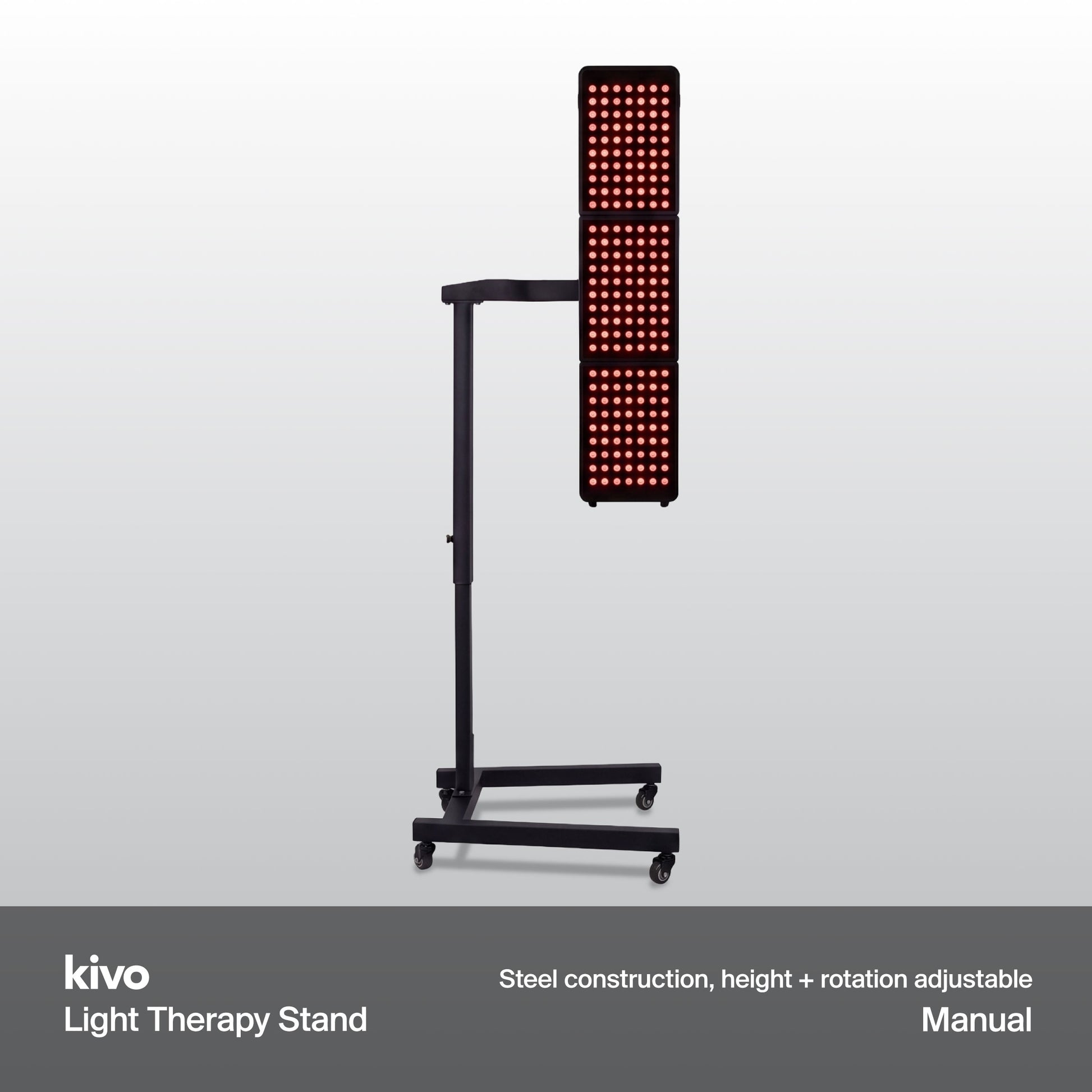 Manual light therapy stand