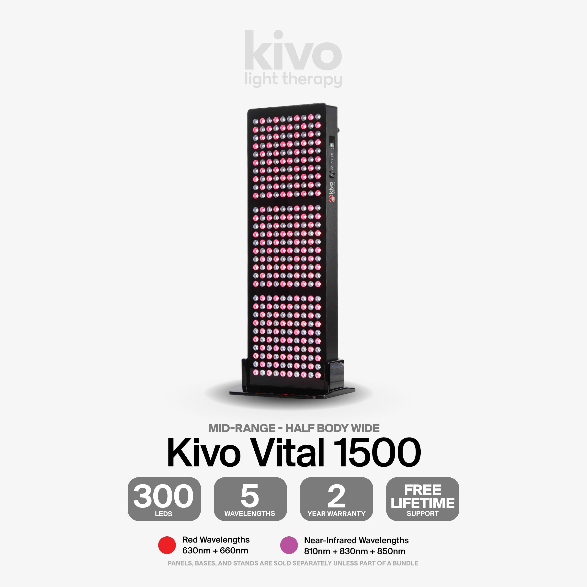 The Kivo Vital red and near infrared panel, best wide panel for body