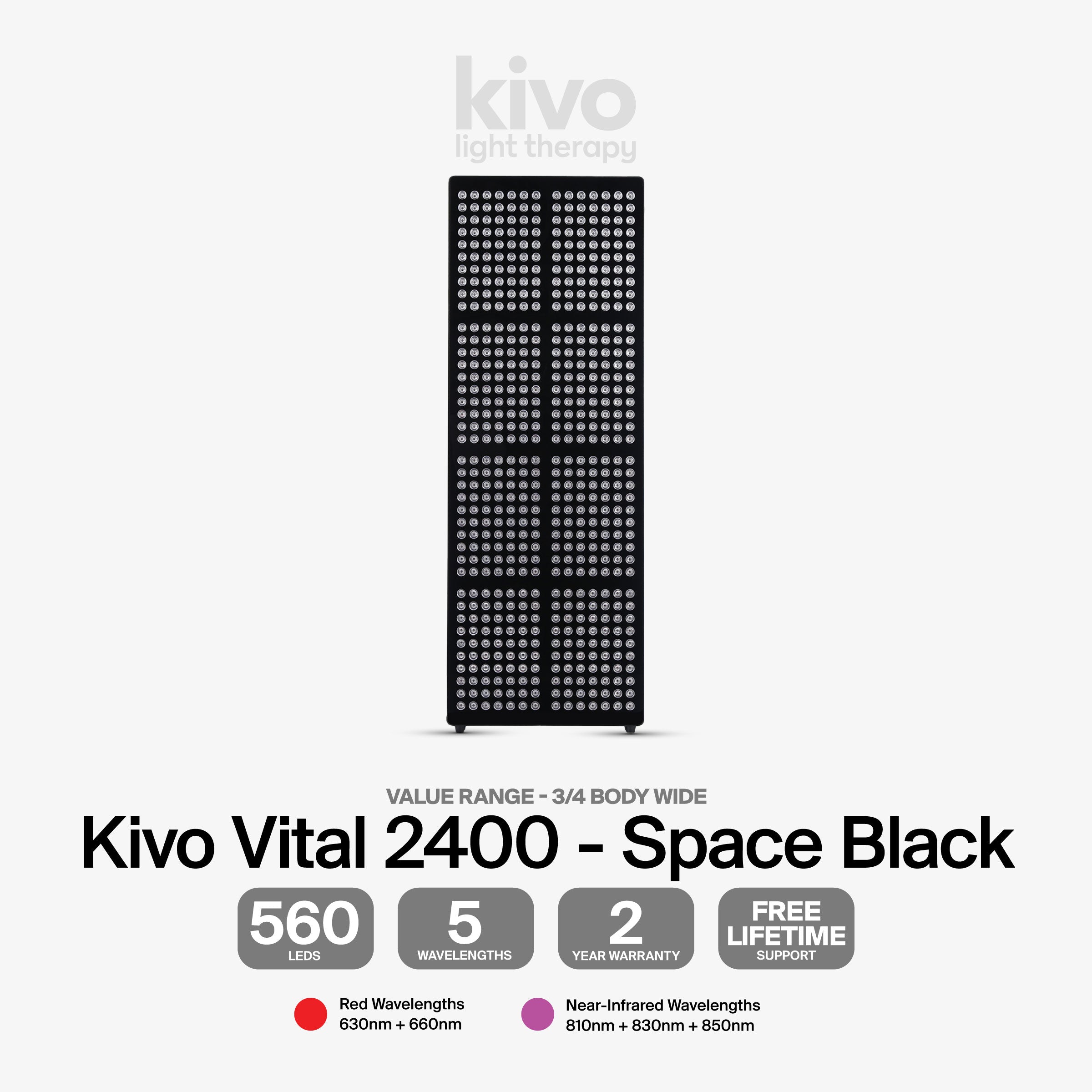 Kivo Vital 2400: Large Wide Body Red Light Therapy Panel – Kivo