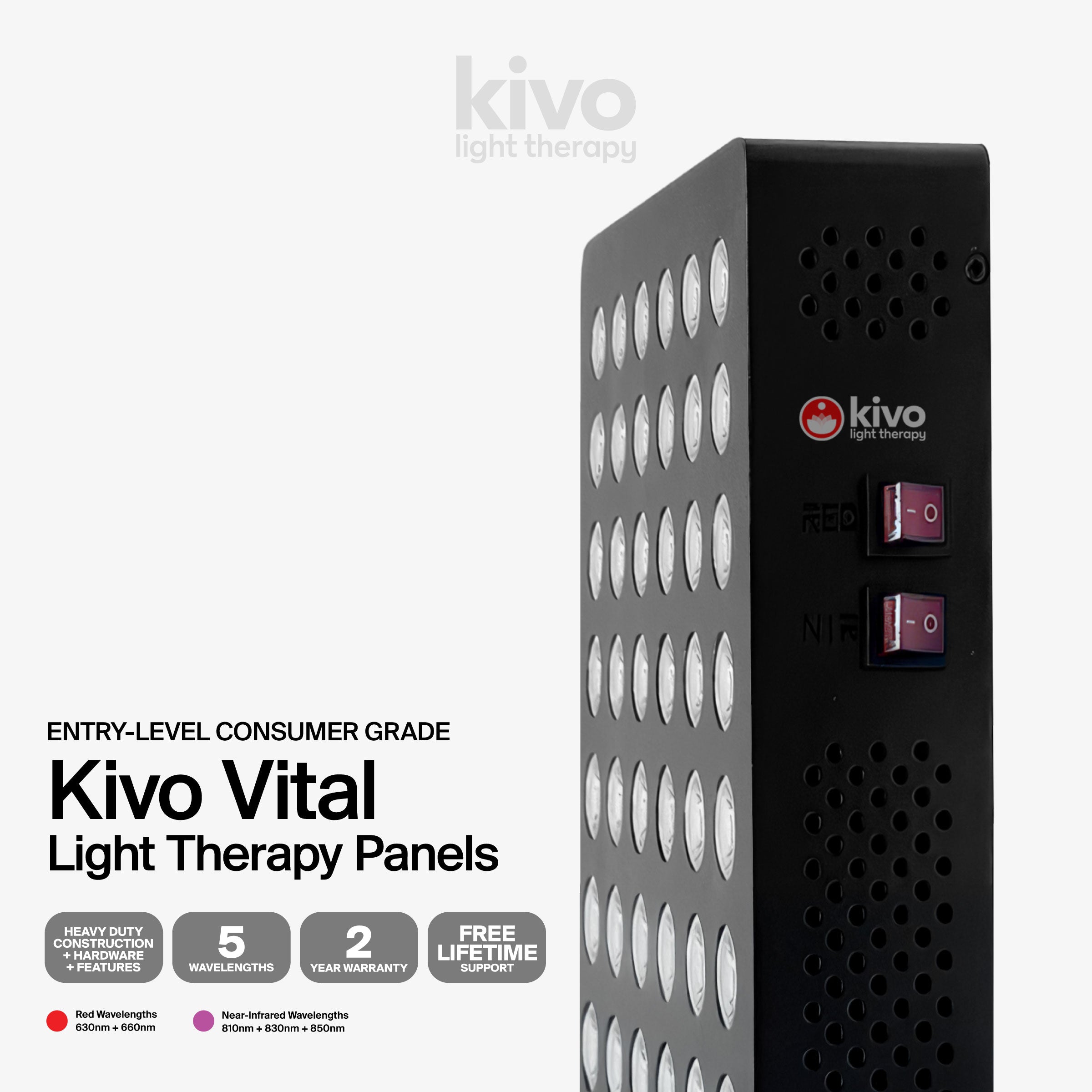 The Kivo Vital Series are the best value red and near-infrared light panels